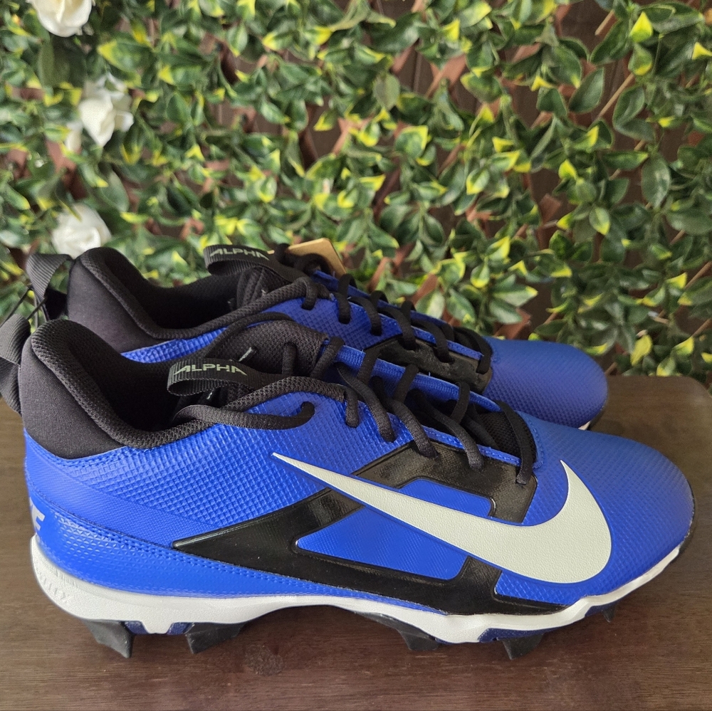 NWT Nike Alpha Menace 4 Shark Football Cleats Blue Black US Men's Size 11 EU 45
